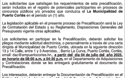 INVITACIÓN DE PRE-CALIFICACIÓN EMPRESAS SUPERVISORAS DE OBRA
