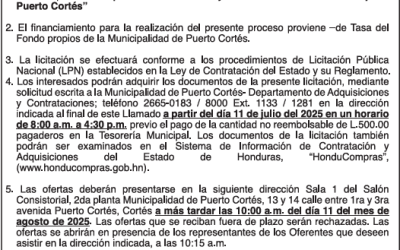 AVISO DE LICITACIÓN PÚBLICA “ADQUISICIÓN DE SOFTWARE Y HARDWARE DE SISTEMA DE PEAJE DE PUERTO CORTÉS”